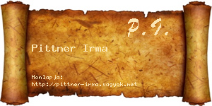 Pittner Irma névjegykártya