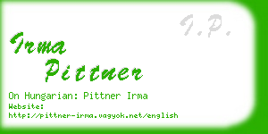 irma pittner business card